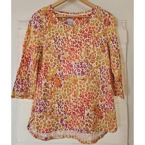 Chico's Colorful Animal Print Top Size 0